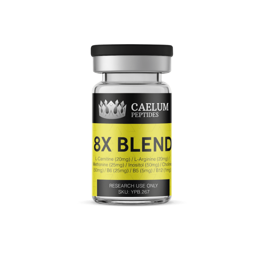 8X Blend L-Carnitine (20mg) / L-Arginine (20mg) / Methonine (25mg) / Inositol (50mg) / Choline (50mg) / B6 (25mg) / B5 (5mg) / B12 (1mg)